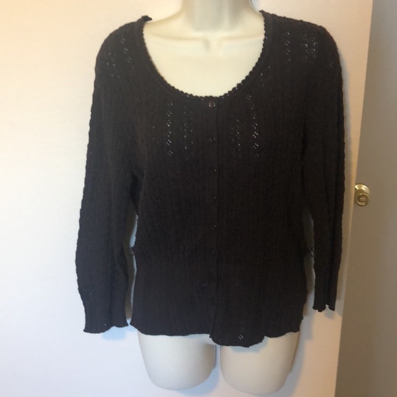 Nine West brown cardigan with sash, L - Picture 2 of 4